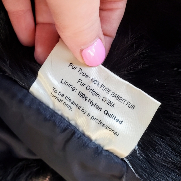 Somerset Furs Los Angeles Solid Black 100% Pure Rabbit Fur Coat Size Medium NWOT - Picture 3 of 16